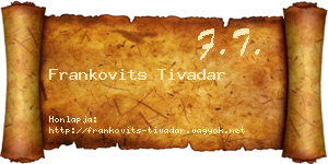 Frankovits Tivadar névjegykártya